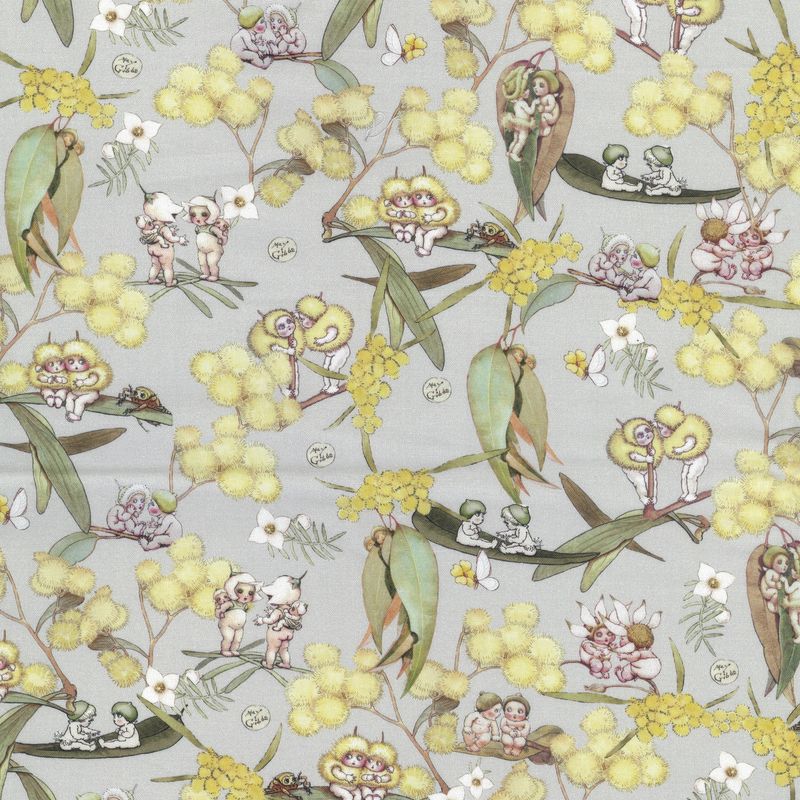 May Gibbs  - Gumnut Gossiping Grey - Fat Qtr