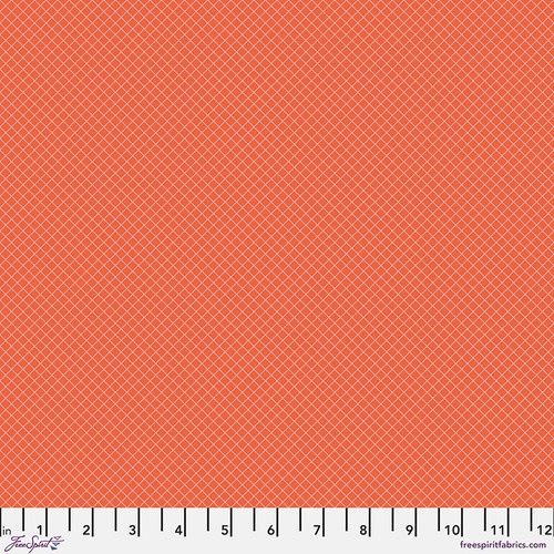 Tula Pink True Colours - On the Grid - Salmon Fat Qtr