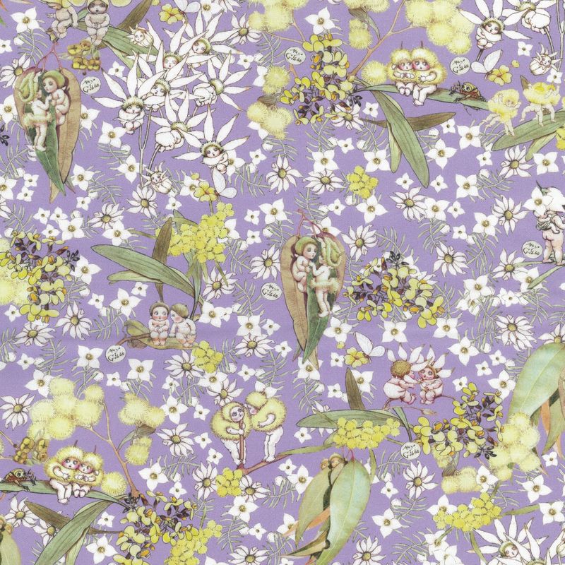 May Gibbs - Gumnut Gossips Lavender - Fat Qtr