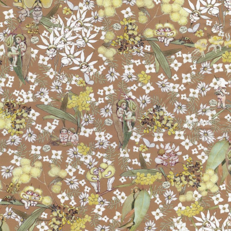 May Gibbs  - Gumnut Gossips Parchment - Fat Qtr