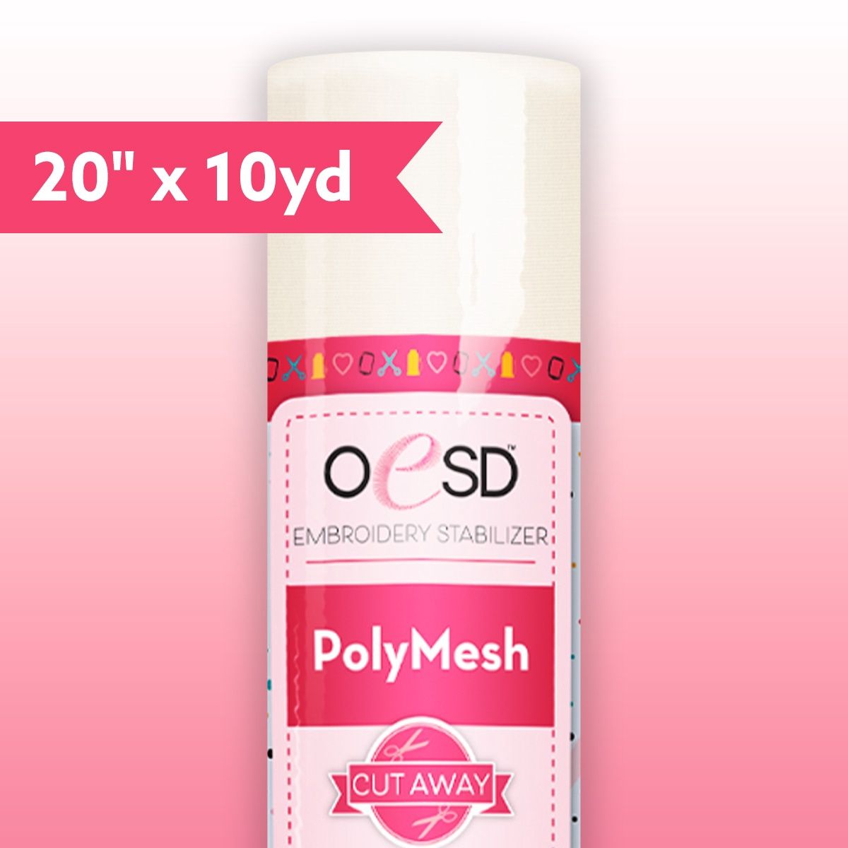 OESD - Polymesh Cutaway 20&quot; x 10yd - White