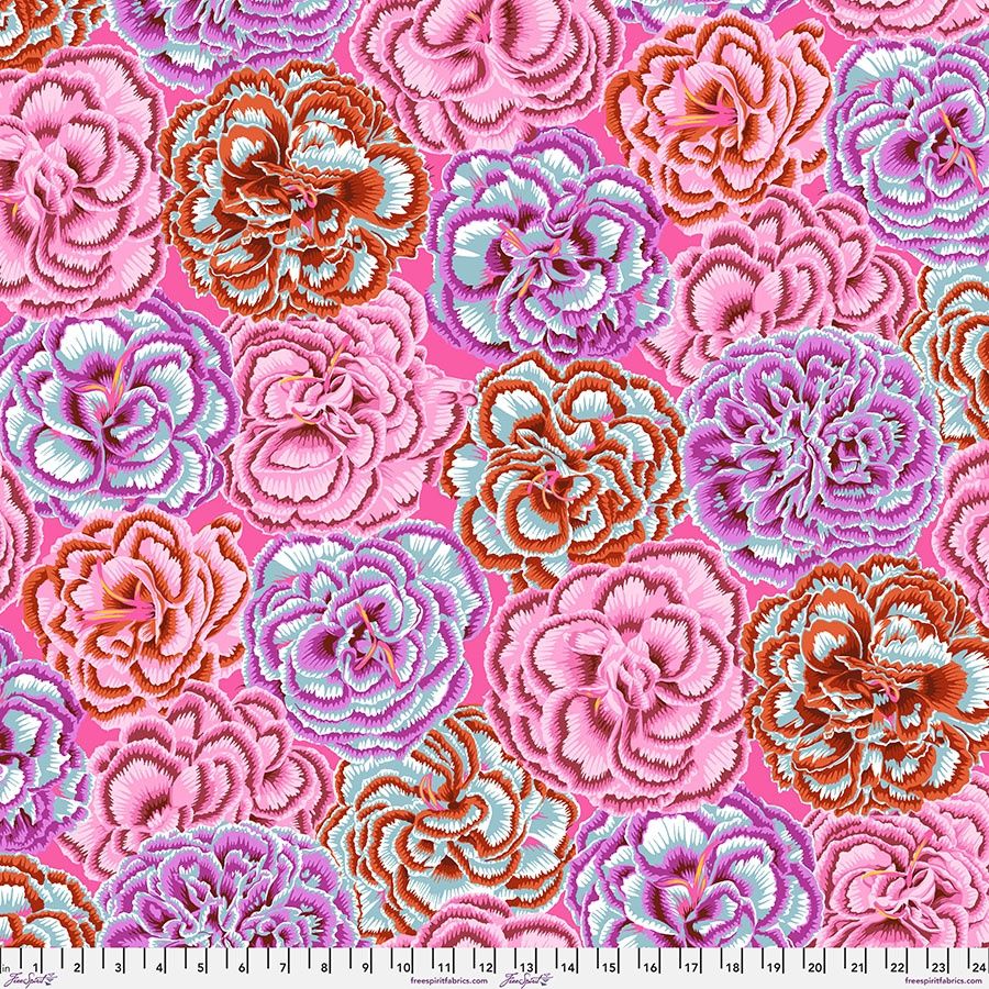 The Kaffe Collective - August 2025 - Picotee Carnations - Pink  - Fat Qtr