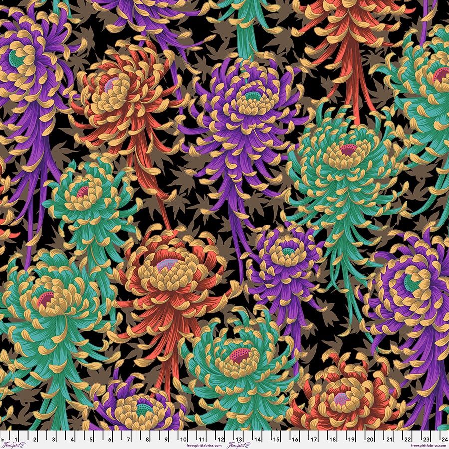 The Kaffe Collective - August 2025 - Spider Mums - Dark  - Fat Qtr
