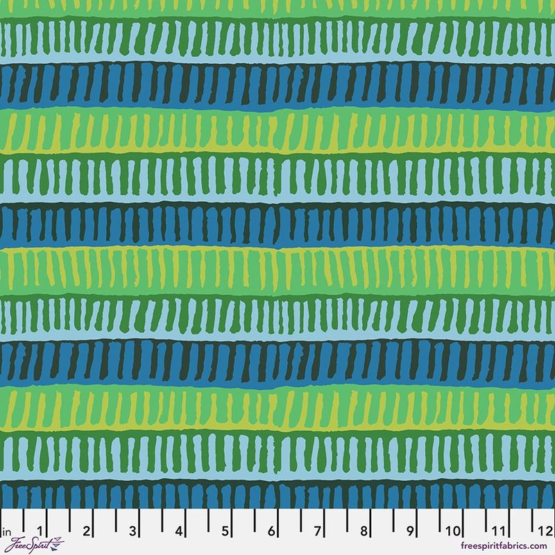The Kaffe Collective - August 2025 - Zipper Stripe - Green - Fat Qtr