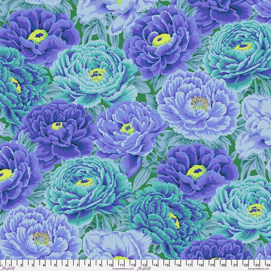 The Kaffe Collective - August 2025 - Tibetan Peony - Blue - Fat Qtr