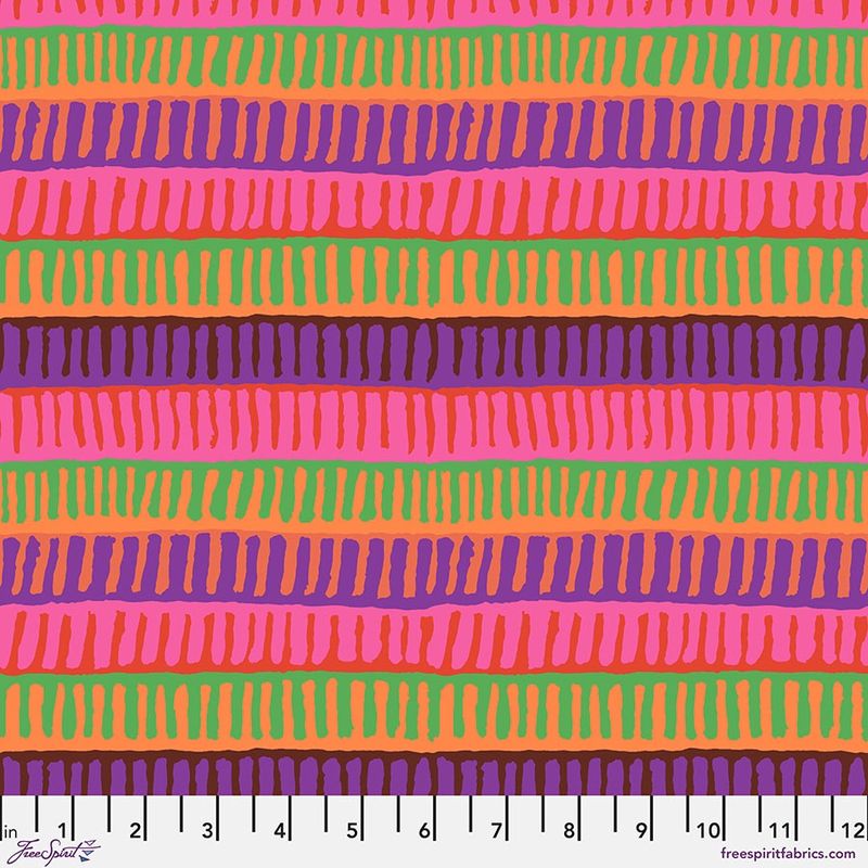 The Kaffe Collective - August 2025 - Zipper Stripe - Red - Fat Qtr