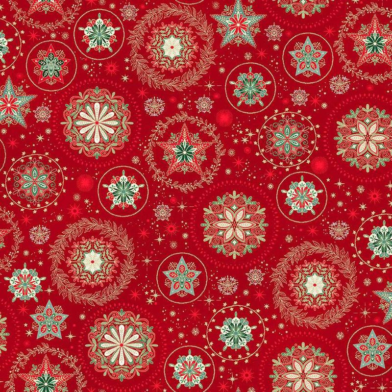 Good Tidings - Snow Crystal Red - Fat Qtr