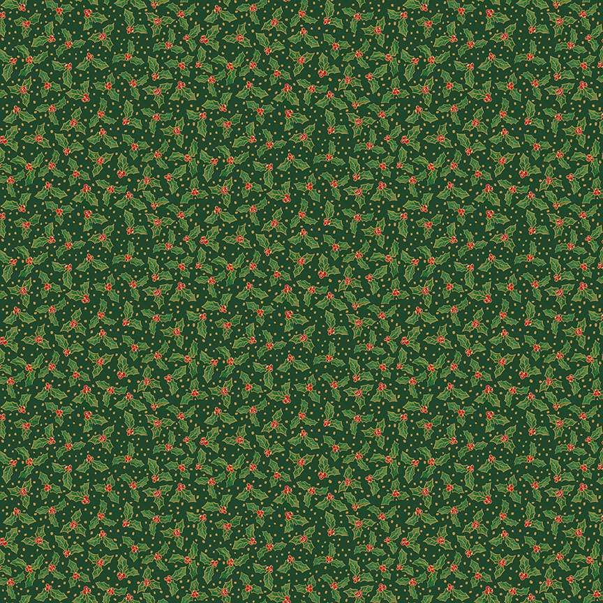 Jolly Saint Nick - Sparkle Green - Fat Qtr