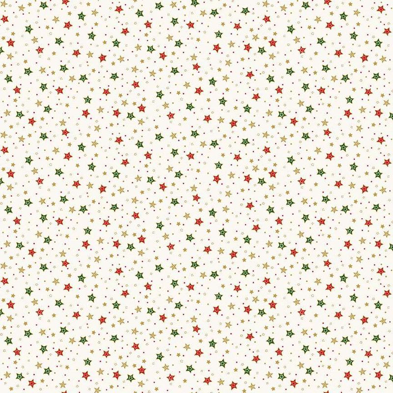 Jolly Saint Nick - Sparkle Cream - Fat Qtr
