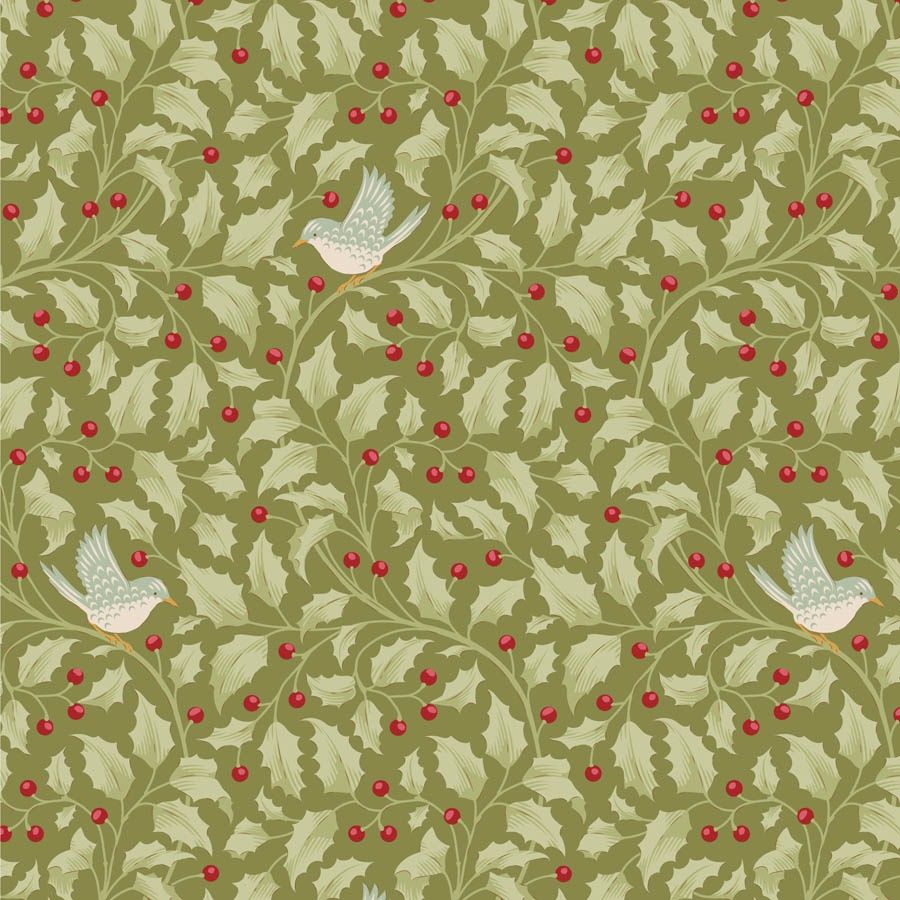 Merry Little Christmas - Holly - Moss - Fat Qtr