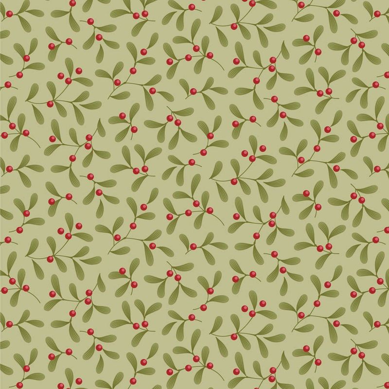 Merry Little Christmas - Mistletoe - Pistachio - Fat Qtr