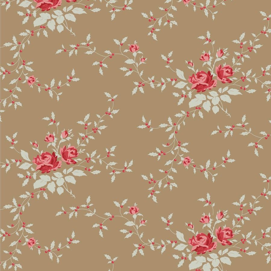 Merry Little Christmas - Noel - Taupe - Fat Qtr