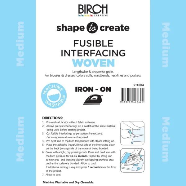 Shape to Create Medium Iron on Woven Interfacing 90cm wide