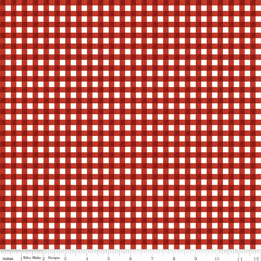 Riley Blake - Charming Christmas - Gingham - Red