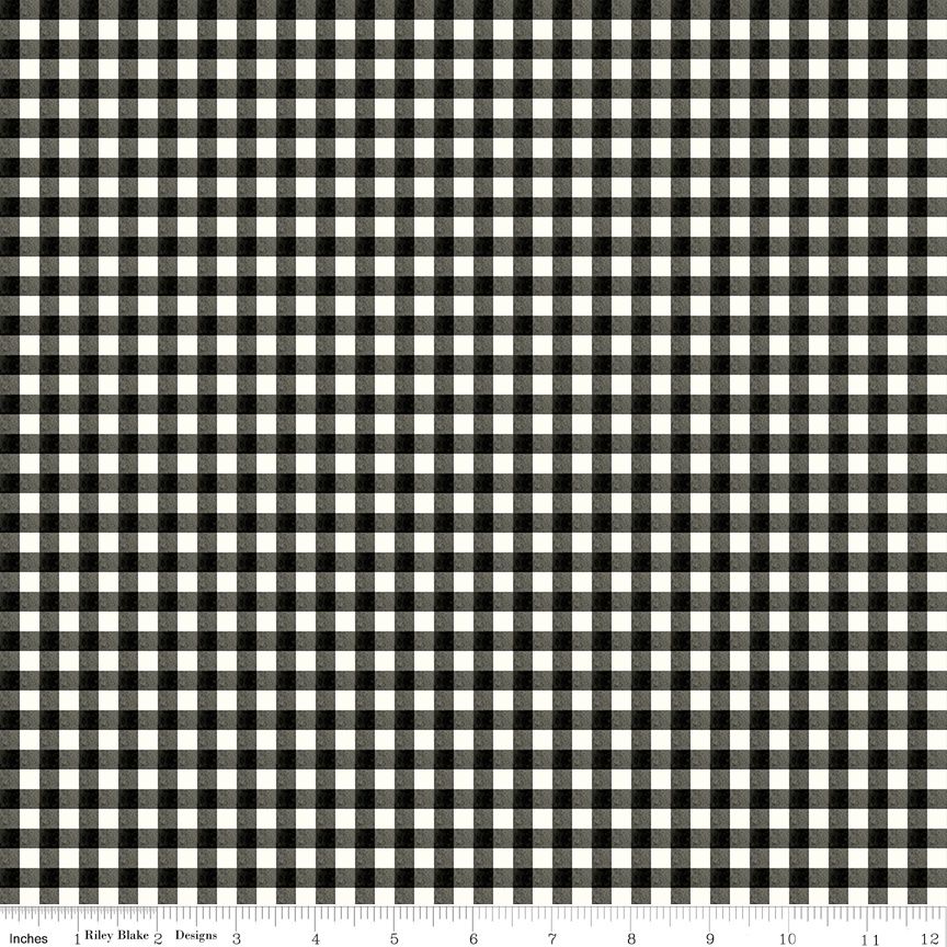 Riley Blake - Charming Christmas - Gingham - Black