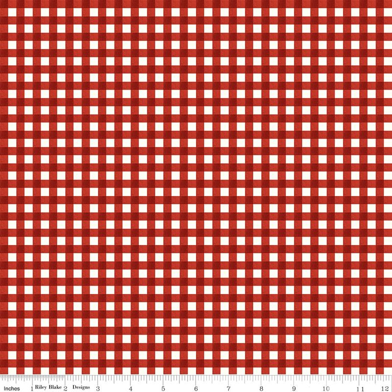 Riley Blake - Charming Christmas - Gingham - Red  - Fat Qtr