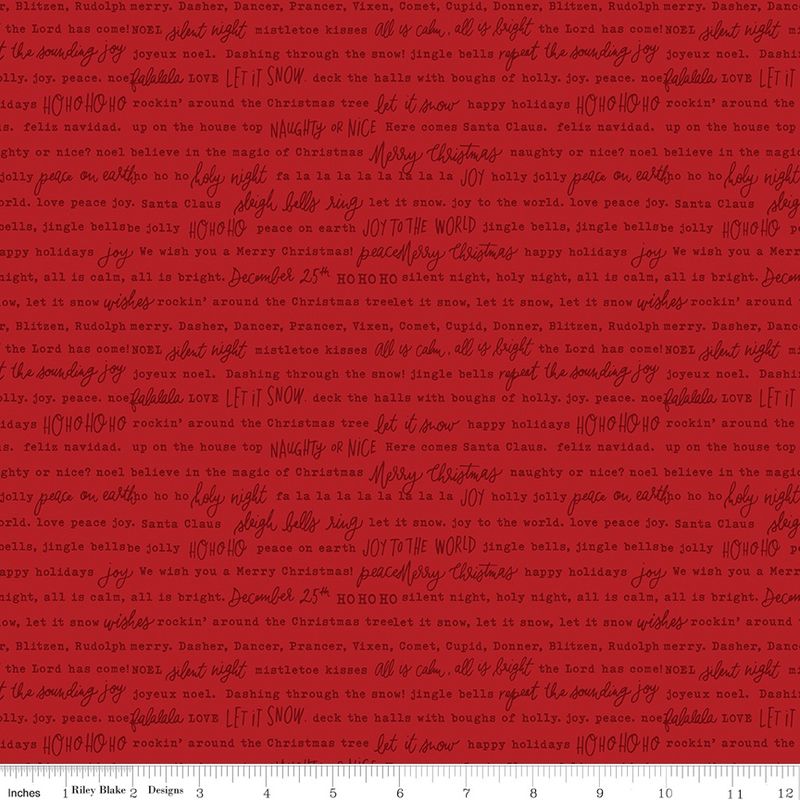 Riley Blake - Charming Christmas - Words - Red