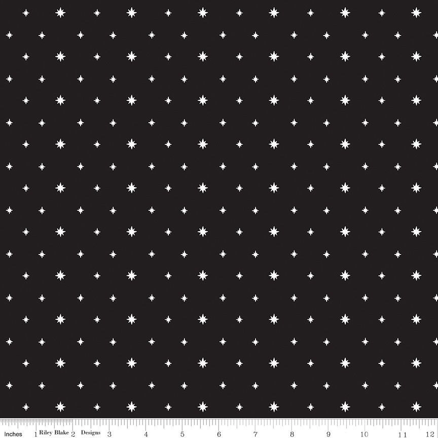 Riley Blake - Charming Christmas - Stars - Black