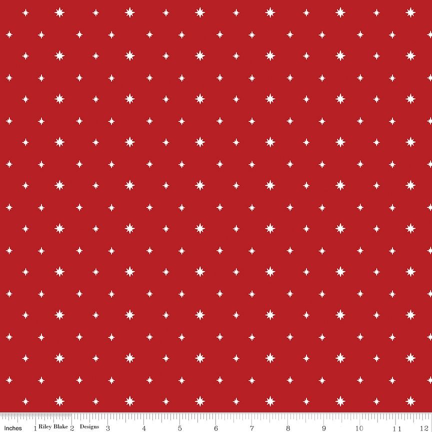 Riley Blake - Charming Christmas - Stars - Red  - Fat Qtr