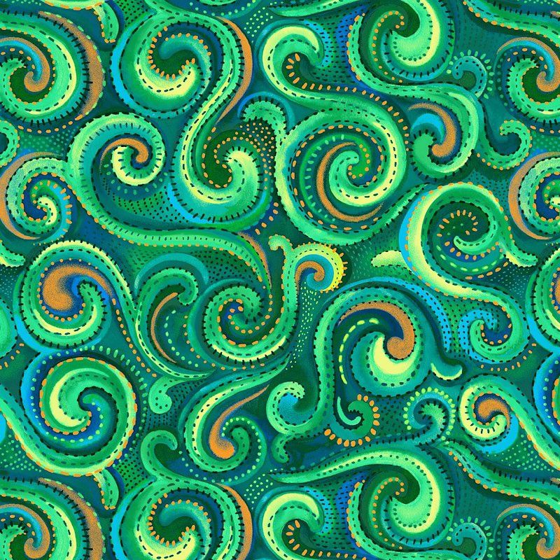 Studio E - Whilwind - Jade Swirl - 108" Widebacking