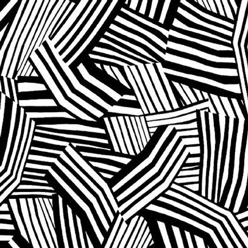 Domino Effect - Geo - Black and White - 118in Wide Backing - 2.5m Pre-cut