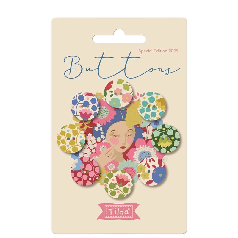 Wallflower Buttons 16mm Red/Green