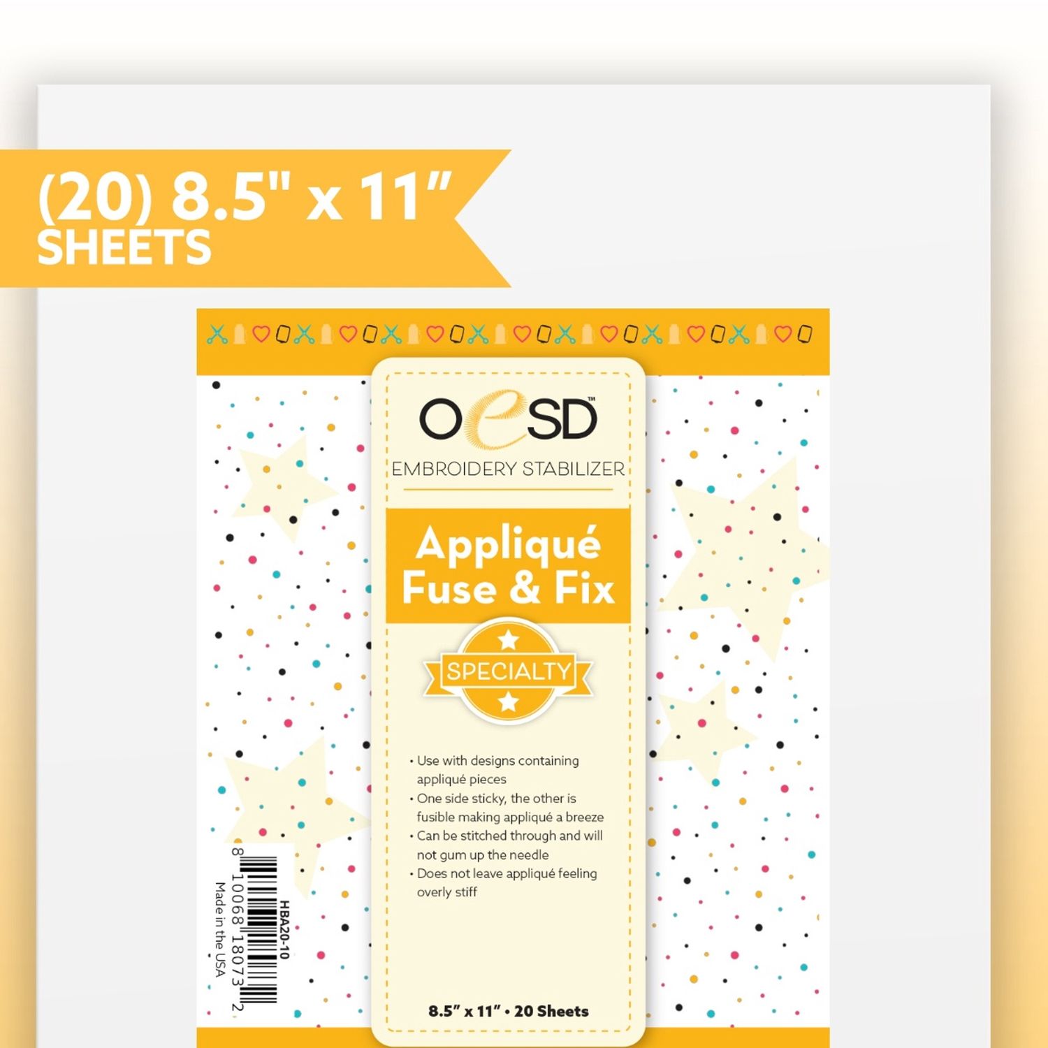 OESD - Applique Fuse &amp; Fix 8.5&quot; x 11&quot; (20)