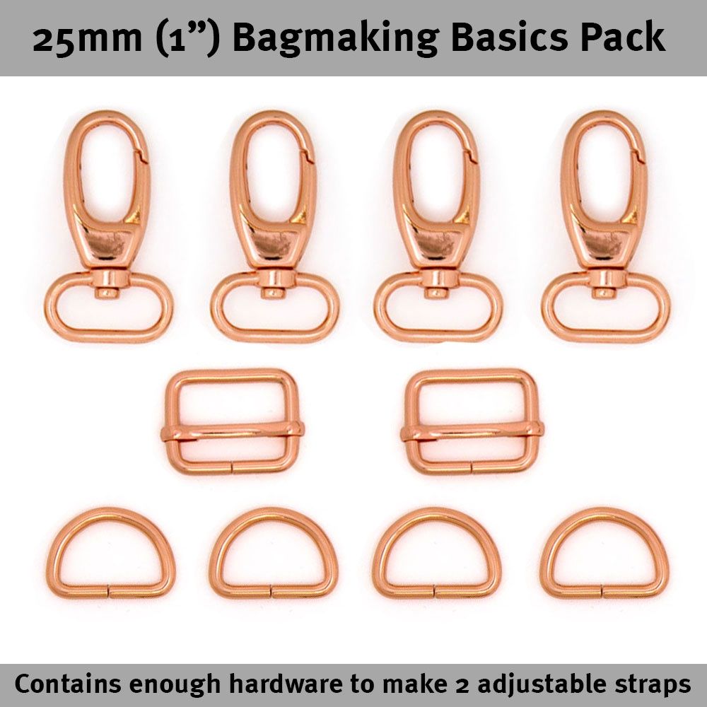 Bag Hardware Basics Pack 1&quot; Rose Gold