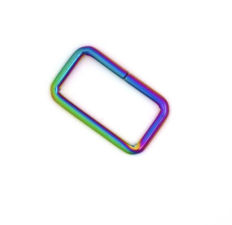 Rectangular Rings 1.5 inch Iridescent Rainbow