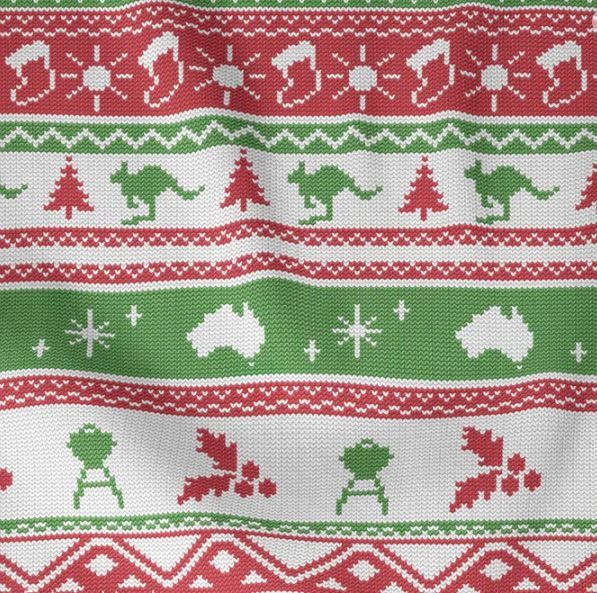 Aussie Friends Festive Fun - Ugly Christmas Jumper Red 60cm Panel