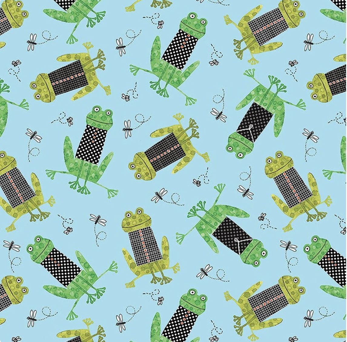 Frogtastic - Frogs in Vests Blue