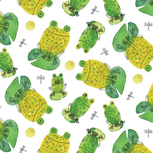 Frogtastic - Frogs White Fat Qtr