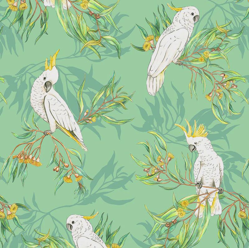 Gumtree Friends Cockatoos on Green