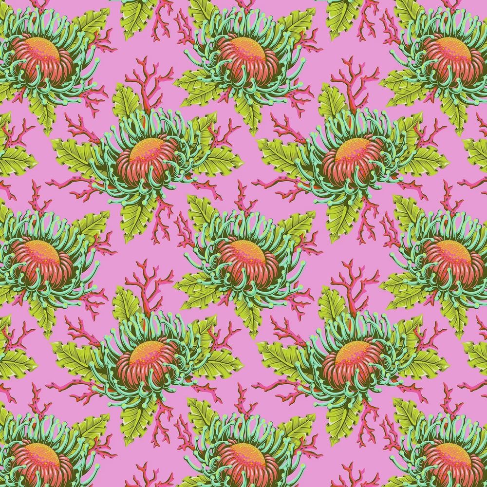 Floral Reef - Friends &amp; Anemones - Coralline - Fat Qtr