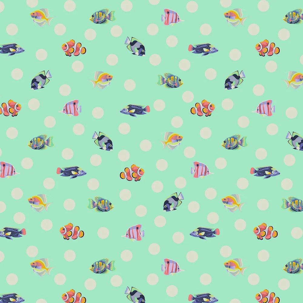 Floral Reef - School Crossing - Seafoam - Fat Qtr