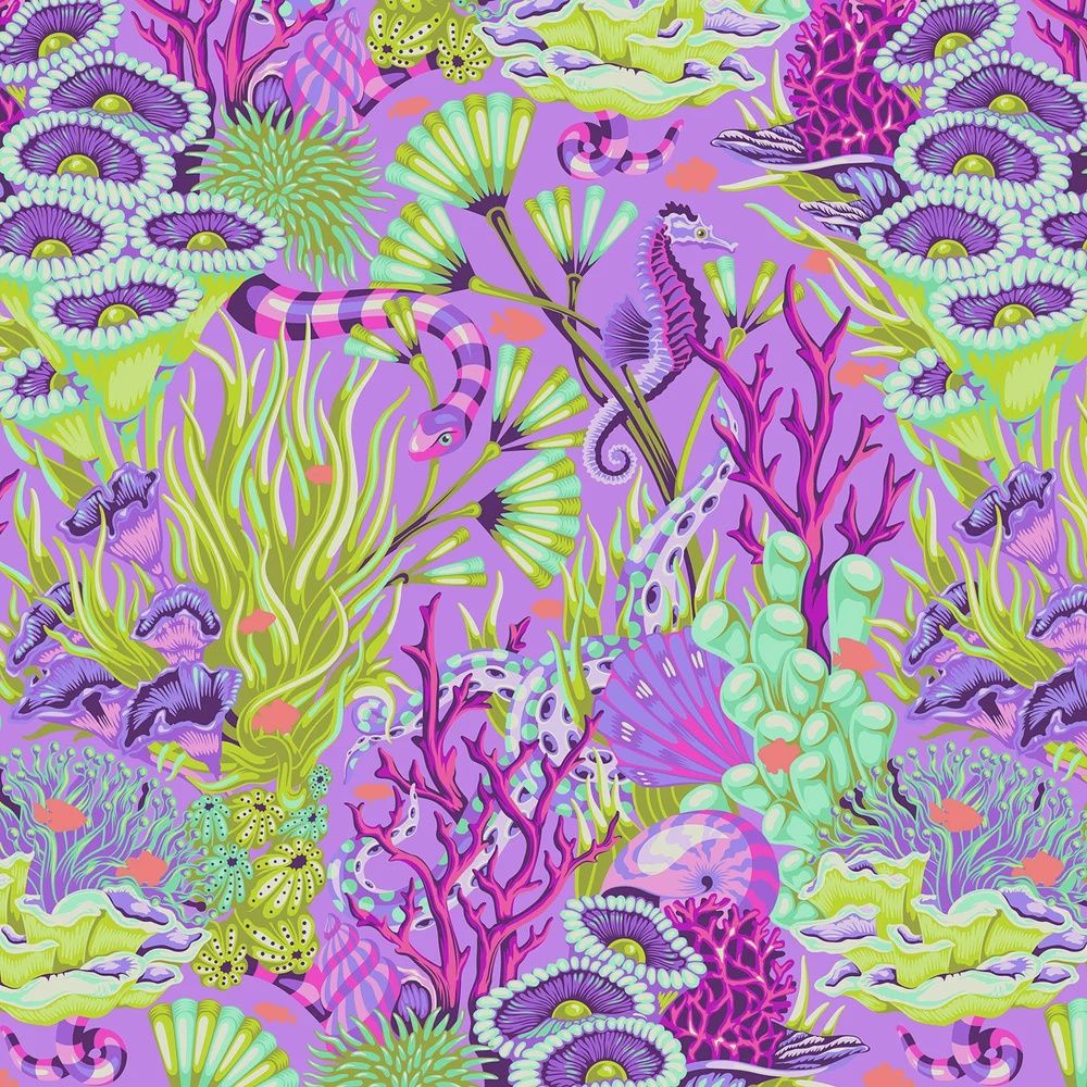 Floral Reef - Reef what you Sew - Ultraviolet - Fat Qtr