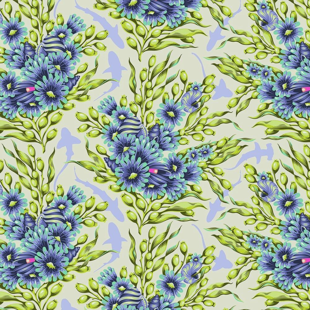 Floral Reef - Shadow Sharks - Marine - Fat Qtr