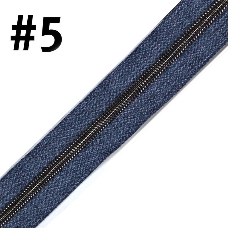 Bag Zipper Tape 3m - #5 - Denim with Gunmetal Teeth