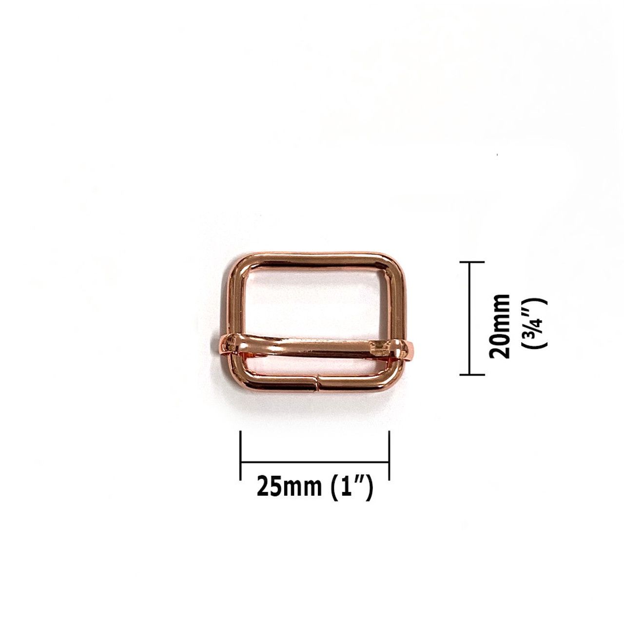 Slide Adjusters 25mm (1&quot;) - 2 Pack - Rose Gold