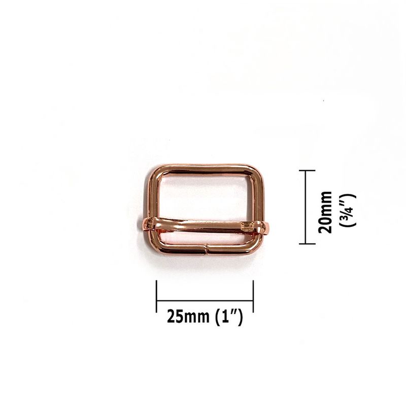 Slide Adjusters 25mm (1") - 2 Pack - Rose Gold