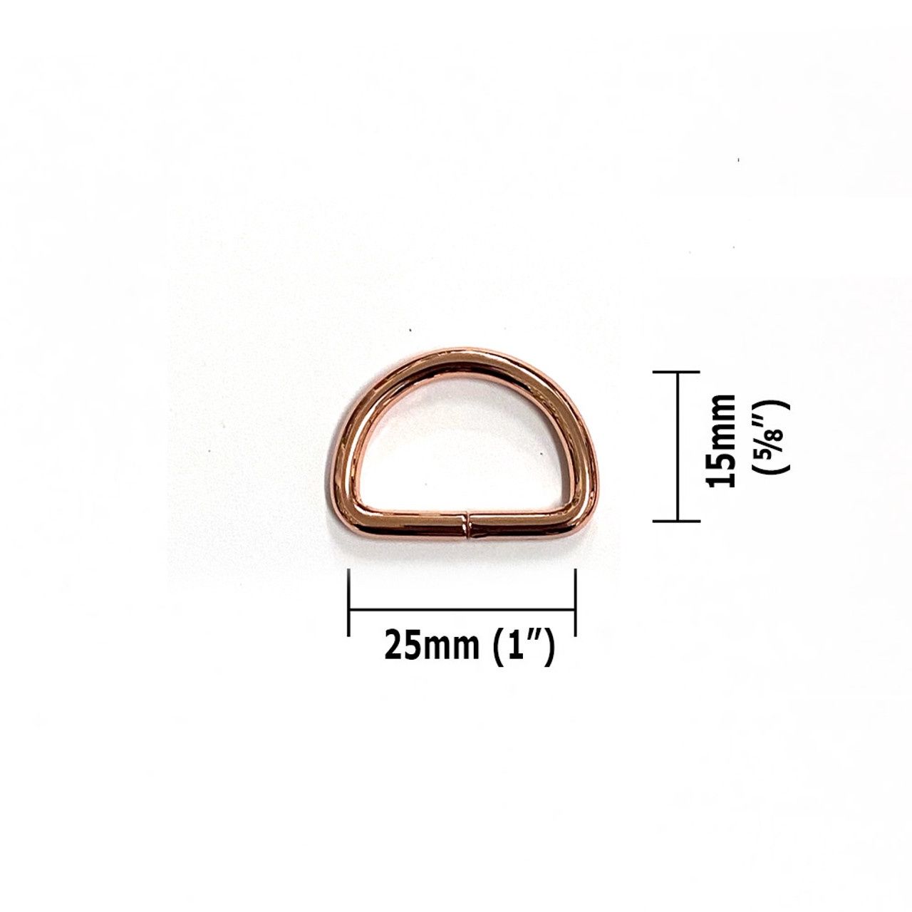 D-Ring 25mm (1&quot;) 4 Pack - Rose Gold