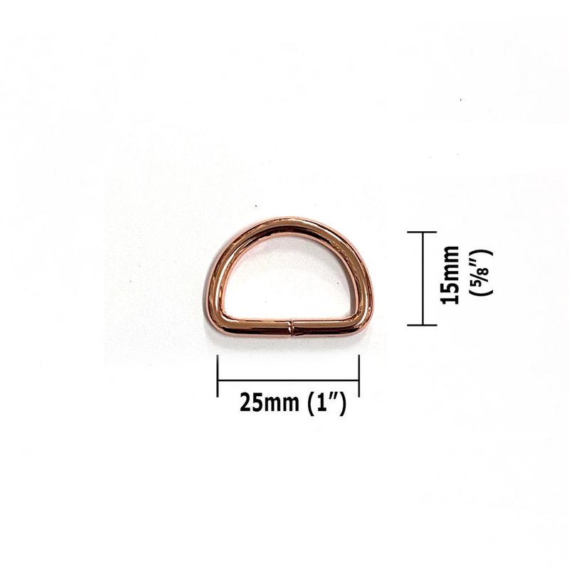 D-Ring 25mm (1") 4 Pack - Rose Gold