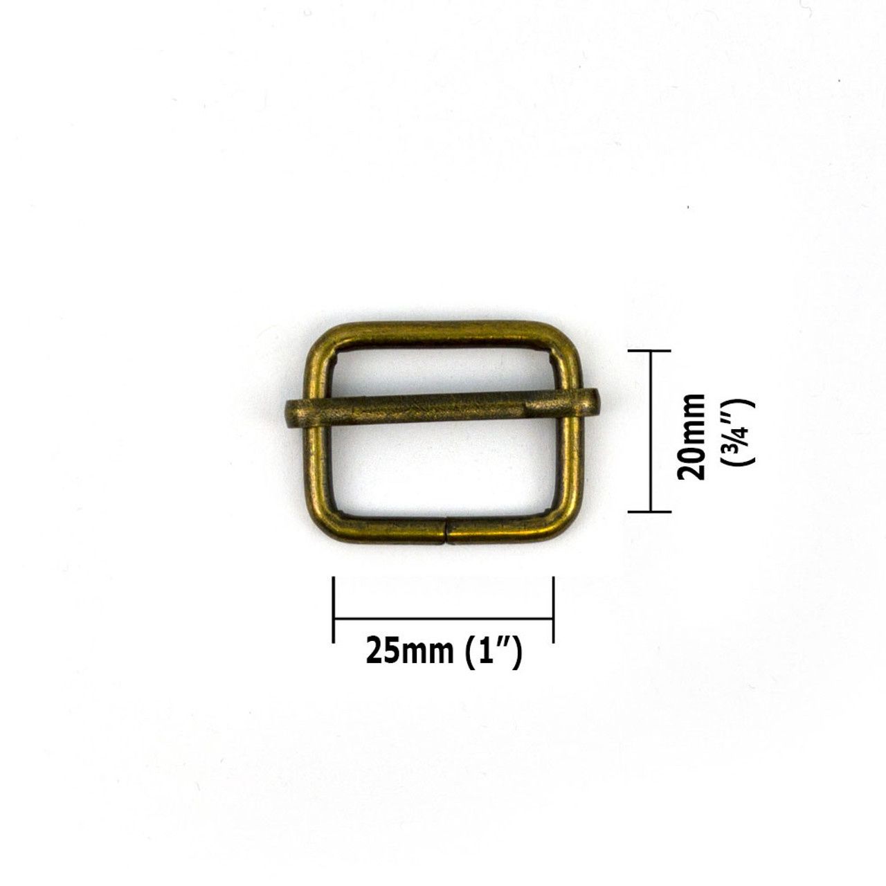 Slide Adjusters 25mm (1&quot;) - 2 Pack - Antique Brass