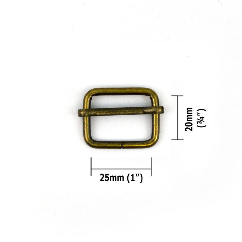 Slide Adjusters 25mm (1") - 2 Pack - Antique Brass