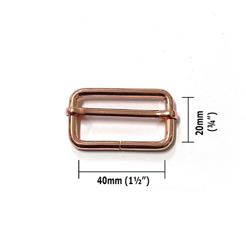 Slide Adjusters 40mm (1 1/2") - 2 Pack - Rose Gold