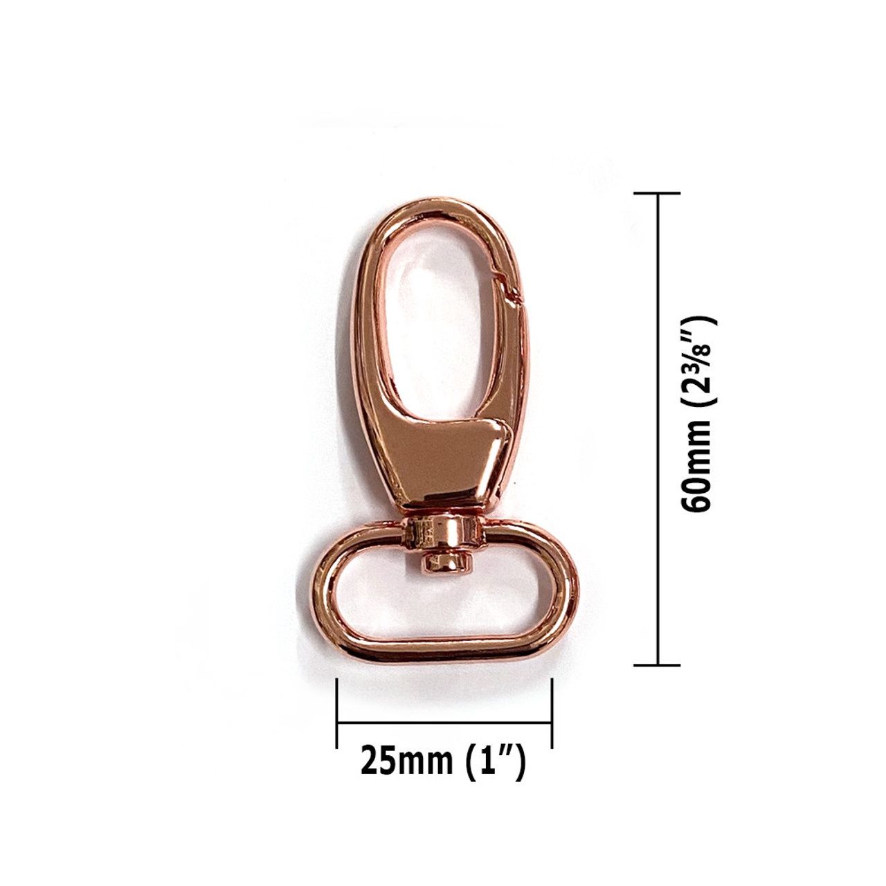 Swivel Snap Hook 25mm (1&quot;) - 2 Pack -Rose Gold