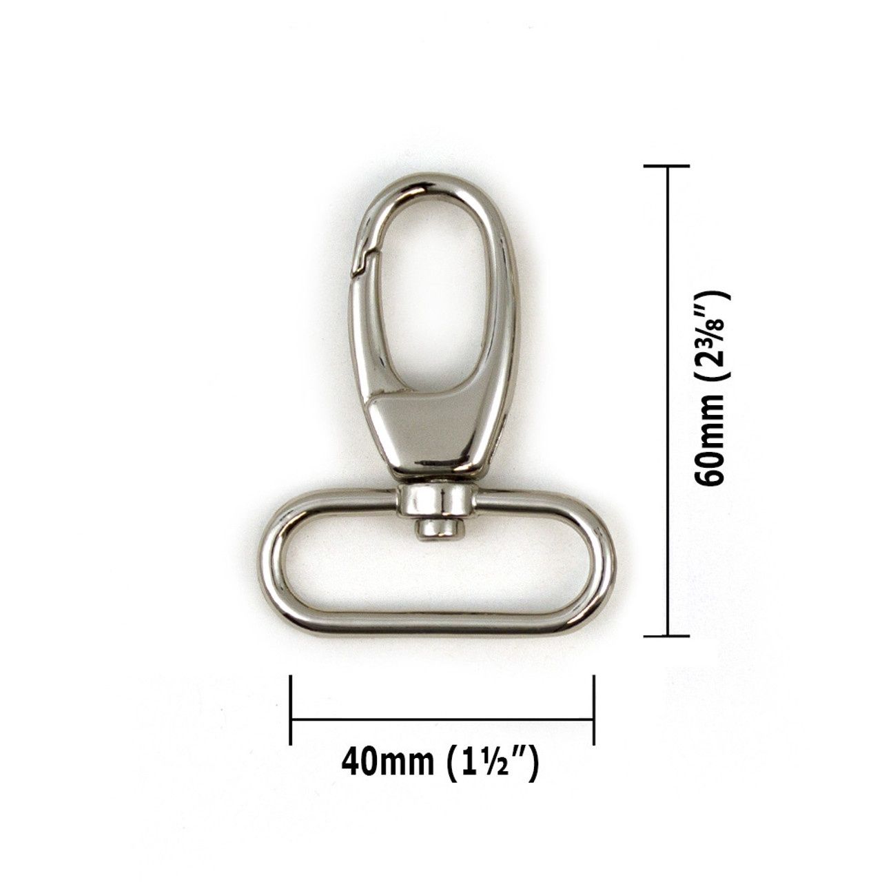 Swivel Snap Hook 40mm (1 1/2&quot;) - 2 Pack - Silver