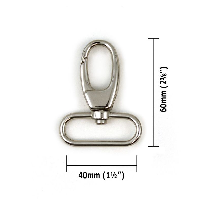 Swivel Snap Hook 40mm (1 1/2") - 2 Pack - Silver
