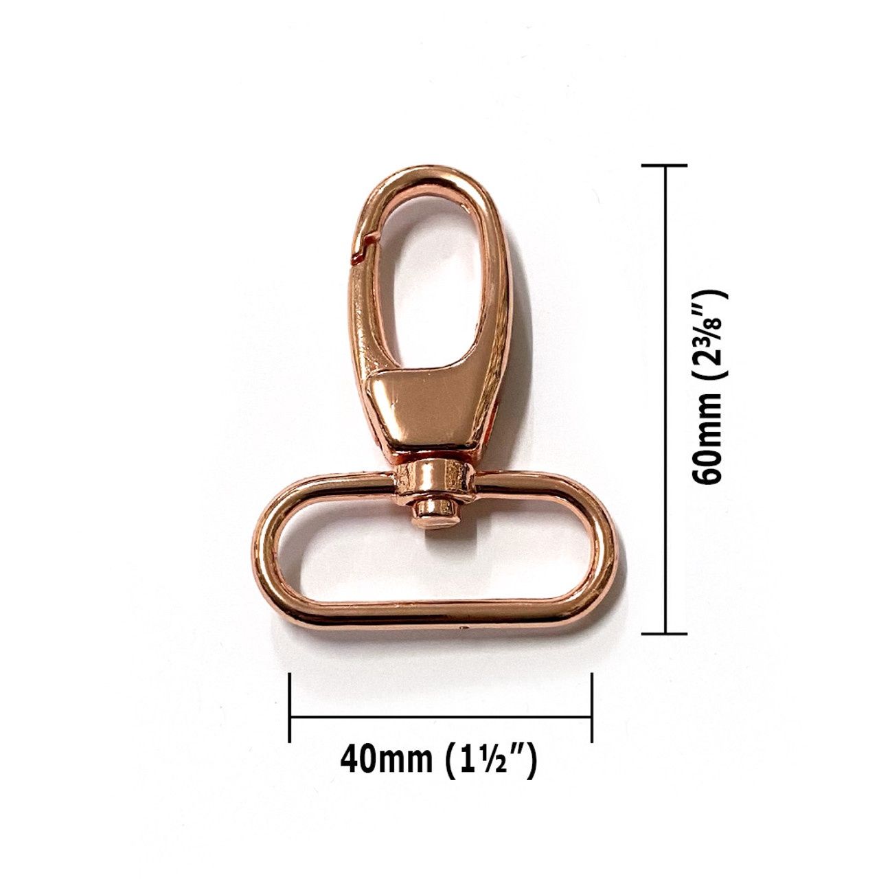 Swivel Snap Hook 40mm (1 1/2&quot;) - 2 Pack - Rose Gold
