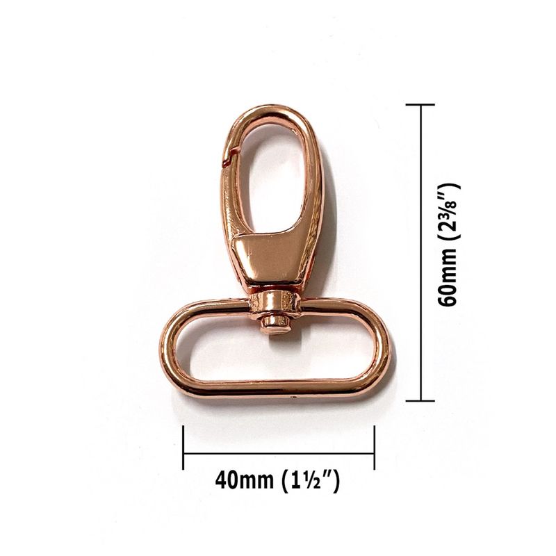 Swivel Snap Hook 40mm (1 1/2") - 2 Pack - Rose Gold